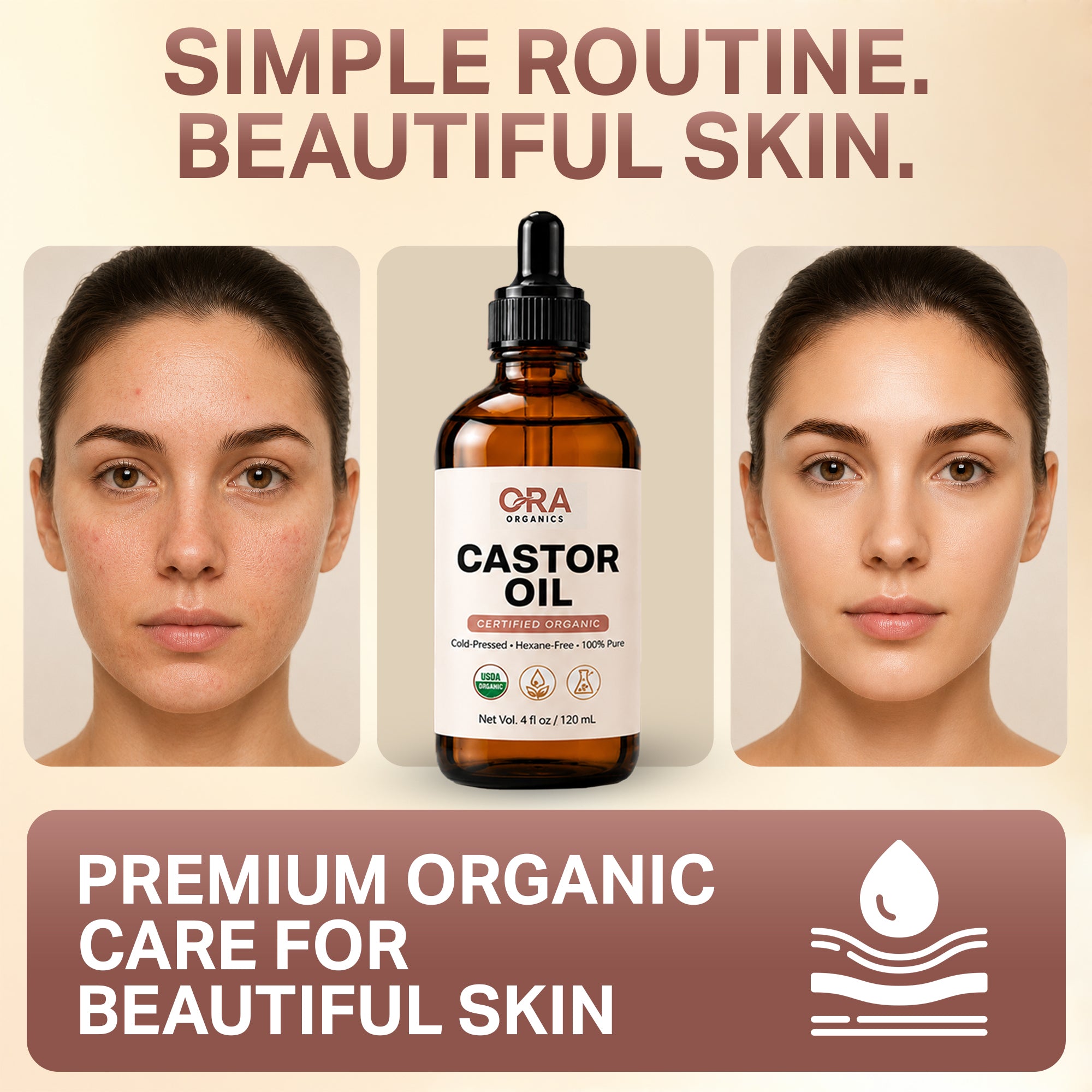 Castor Oil for Hair, Face, Skin, Brows & Lashes